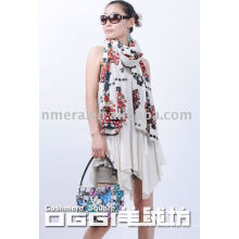 ladies' special printed 100% cashmere shawl